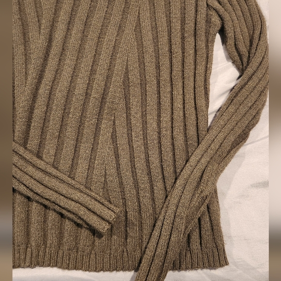 RD STYLE Petro Ribbed Mock Neck Sweater Olive Green M Medium Stretchy - Picture 5 of 6